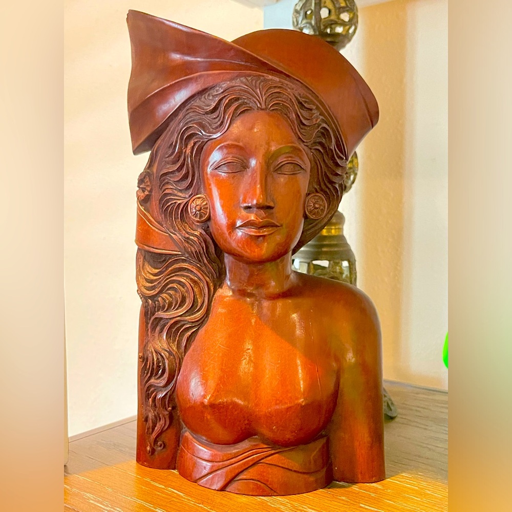 antique carved balinese lady my grandpa brought back from the war.